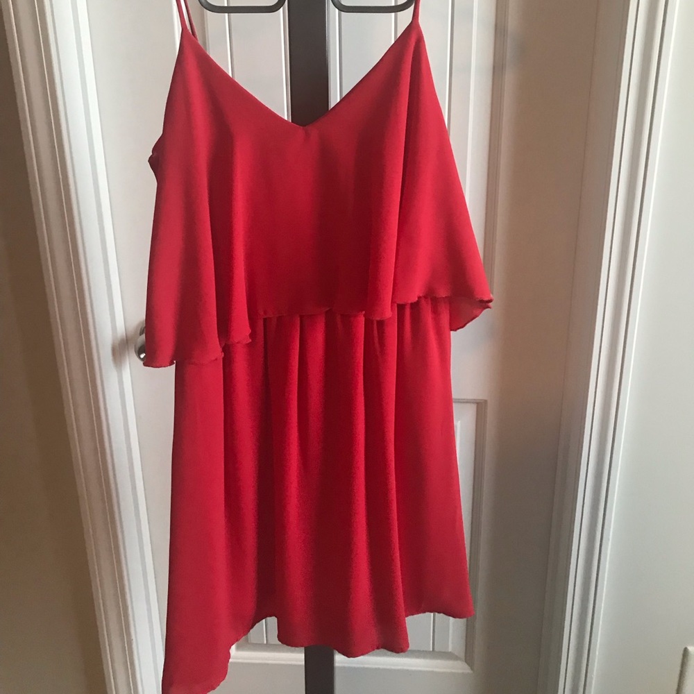 Fun flirty spaghetti strap red dress